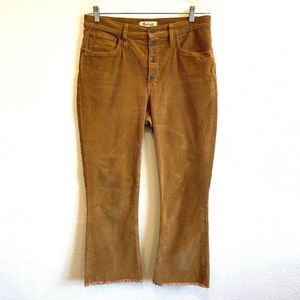 Madewell Size 30  Cali Demi Boot Crop Pants In Corduroy Brown Women's